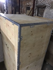 деревянная упаковка 定制胶合板免熏蒸可拆卸钢带边卡扣折叠木箱包装航运输组装木箱