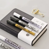 Японская белая кисть, серебряный хайлайтер, цифровая ручка, маркер, цветочное масло, золото и серебро, ручная роспись