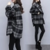 Áo khoác len nữ Houndstooth đoạn ngắn 2018 thu đông 2018 phiên bản Hàn Quốc mới của phụ nữ phổ biến áo khoác len rộng rãi nữ Áo khoác ngắn