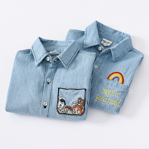 Осенняя рубашка для мальчиков, детский лонгслив для отдыха, в западном стиле