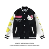 Hello Kitty, куртка, бейсбольная форма, этнический стиль, с вышивкой