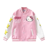 Hello Kitty, куртка, бейсбольная форма, этнический стиль, с вышивкой