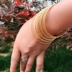 Đồng nguyên chất vòng đeo tay cô gái đồng vòng đeo tay trang sức phổ biến vàng cát không thay đổi màu vàng màu fine bracelet phong cách mới Vòng đeo tay Cuff