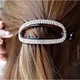 Thời trang hàn quốc kẹp tóc phụ kiện tóc Hàn Quốc phiên bản của hollow rhinestone bow chuối clip dọc thư mục thẻ dọc ponytail clip Phụ kiện tóc