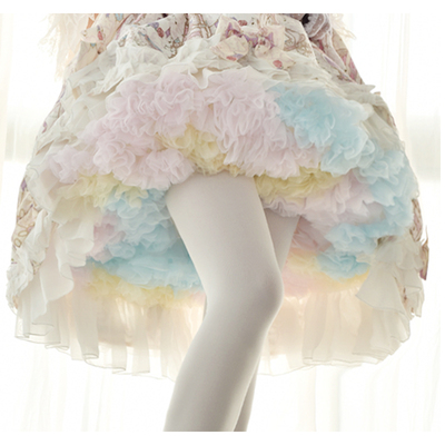 taobao agent Lolita Lolita Rainbow Fart Cloud Skirt supports girl boneless soft net gauze comfortable color LO puff skirt