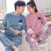 Mùa đông dày lông cừu san hô vài bộ đồ ngủ mùa xuân và mùa thu Phiên bản Hàn Quốc của flannel ấm áp nam nữ dịch vụ dễ thương bộ lanh mặc nhà Giống cái