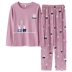 Bộ đồ ngủ nữ cotton dài tay mùa xuân và mùa thu dễ thương XL dịch vụ tại nhà mùa đông phiên bản Hàn Quốc của phần mỏng có thể mặc bên ngoài bộ đồ Bộ Pajama