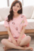 Đồ ngủ phụ nữ mùa hè bông ngắn- tay quần short Hàn Quốc phiên bản của mùa xuân và mùa thu dễ thương phim hoạt hình sinh viên bông mỏng phần dịch vụ nhà Giống cái