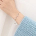 [South Lane] 925 sterling bạc đơn giản của sinh viên Nhật Bản và Hàn Quốc tươi kim cương hình chữ V vòng đeo tay ban đầu retro trang sức nữ vòng tay gỗ sưa Vòng đeo tay Clasp