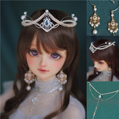 taobao agent Ice Crystal Crown Crown Necklaces Earrings BJD 3 points 1/3 SDGR Volks SD10