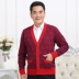 Mùa thu và mùa đông trung niên của nam giới red red births áo len coat couple áo len phước lành Tang phù hợp với đan cardigan dày áo khoác đôi Cặp đôi áo len