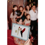 WeddingLab/Pick -OUP Game, чтобы увидеть картину, угадающая красное творческое слово бренд Прямой мужской большой тест, предполагает цвет губ