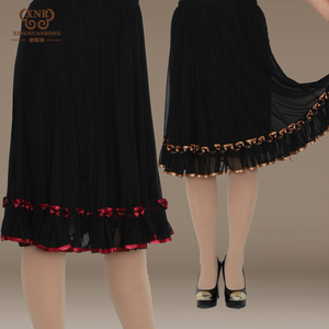 Trung niên nửa chiều dài váy mẹ nửa váy trung niên váy đàn hồi eo váy váy kích thước lớn của phụ nữ mùa hè ăn mặc