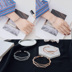 Nhật bản và Hàn Quốc phiên bản của đồ trang sức đơn giản thời trang hoang dã vòng tay nữ sinh viên bạn gái cá tính mở nail bracelet bracelet trang sức Vòng đeo tay Cuff