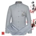 Mùa xuân mới bông và vải lanh tang phù hợp với nam giới phù hợp với tấm khóa đứng cổ áo dài- tay Trung Quốc zen phong cách quốc gia quần áo quần áo