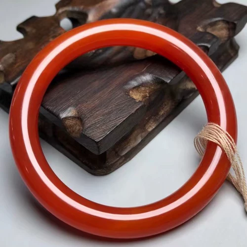 Республика Китайская антикварная равнина красный агат круглый браслет ретро -красный халцедонный женский браслет подлинное обеспечение гарантий