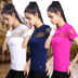 Mùa xuân và mùa hè openwork quần áo yoga tops của phụ nữ tập thể dục thể thao chạy yoga quần áo tập thể dục ngắn tay t-shirt quần gymshark Quần áo tập thể hình