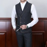 IsirHonour ban đầu màu xám quý ông Phnom Penh phù hợp với áo hai dây vest vest châu Âu và Mỹ thương hiệu lớn vest nam - Dệt kim Vest