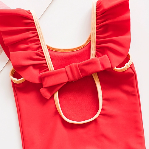 Детский купальник, боди для раннего возраста, красный модный наряд маленькой принцессы, 1-3-6 лет, в корейском стиле