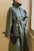 WANGXO 2018 mùa thu mới của phụ nữ lỏng lẻo ve áo lớn trong phần dài của áo khoác da áo khoác da PU áo da xịn Quần áo da