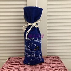 Чехол для бутылки christmas圣诞节平安夜刺绣束口抽绳酒瓶衣酒吧餐厅葡萄酒红酒套
