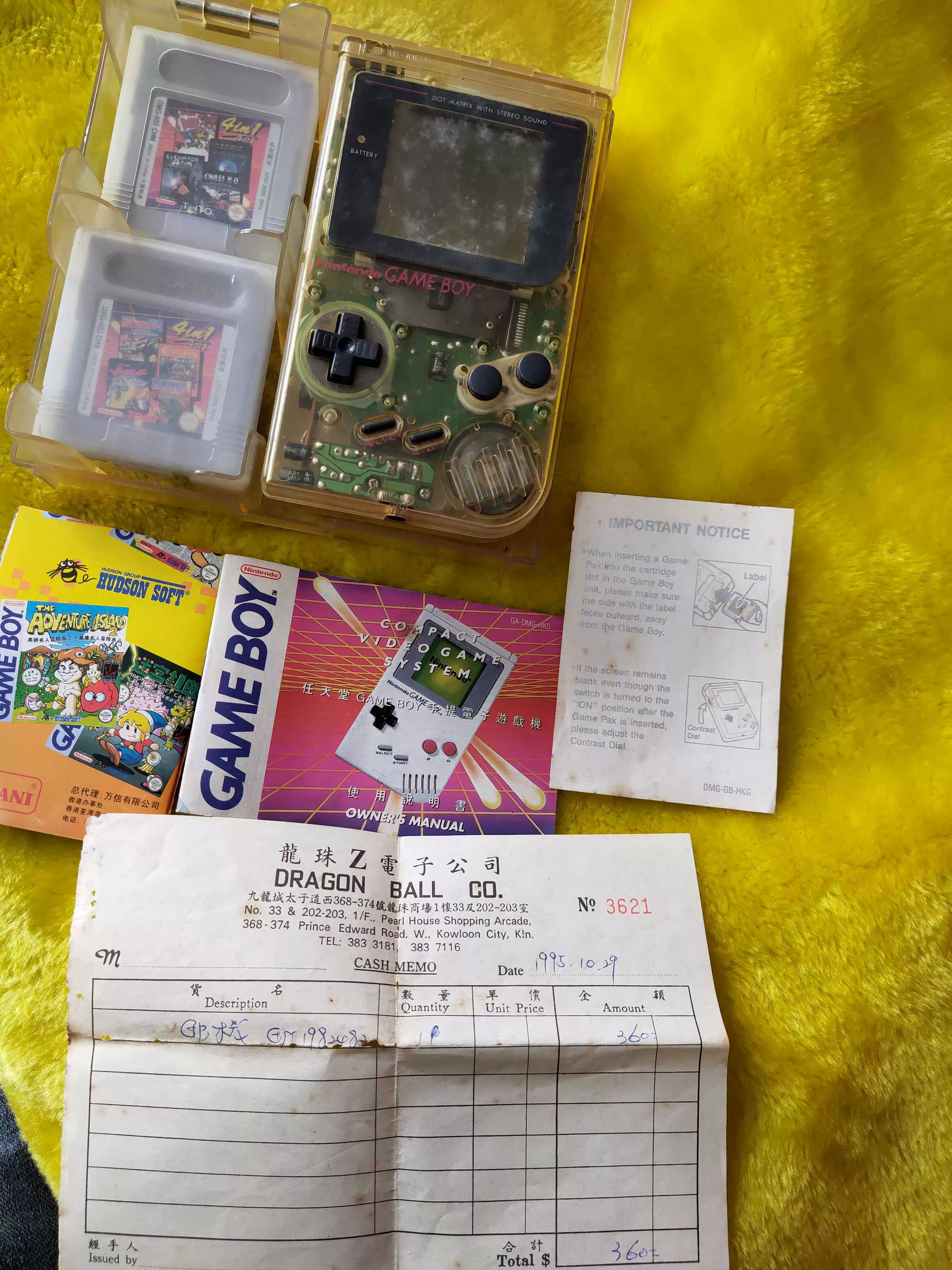 Переносная игровая карта Nintendo GB Gameboy версия Wanxin Hong Kong прозрачная коробка
