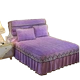 giường Nhiệt váy nhung dày một mảnh ren trượt bông khăn trải giường 1.8m 1,5 m 2,0 giường ba mảnh vỏ bảo vệ - Váy Petti 	chân váy giường Váy Petti