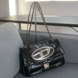 Серебряная вместительная и большая сумка через плечо, хваталка, цепь, премиум класс