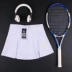 Haoyun cờ thể thao culottes váy nữ nửa chiều dài mùa hè nữ mô hình đích thực với một váy váy quần vợt váy với quần váy