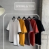 Áo thun nam tay dài mùa hè 2019 cho nam cộng với áo phông to béo mã giả hai mảnh phiên bản Hàn Quốc của quần áo chất béo thủy triều - Áo phông ngắn