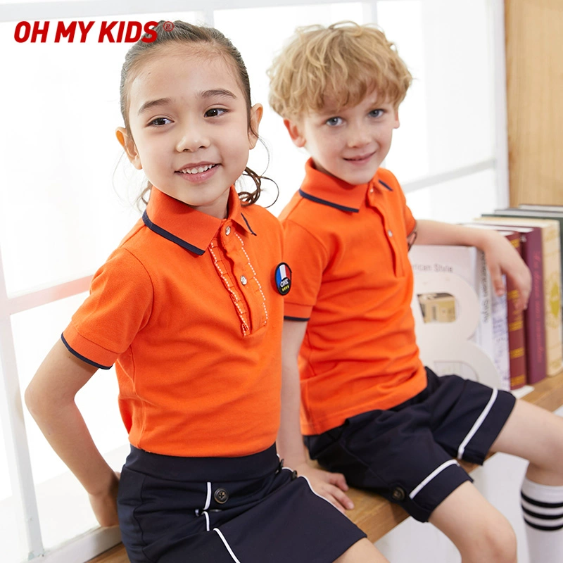 Quần áo mẫu giáo mùa hè tay ngắn kiểu Anh quần áo trẻ em tốt nghiệp phù hợp với bộ đồng phục cotton tiểu học mùa hè - Đồng phục trường học / tùy chỉnh thực hiện