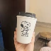 YN tự chế kiểu Hàn Quốc in lưới màu đỏ dễ thương Snoopy cầm tay ly cà phê cốc cách nhiệt chống cặn 350ml - Tách Tách