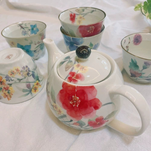 Японская импортная акварель, заварочный чайник, чайная чашка, комплект, (в наличии на складе), подарок на день рождения