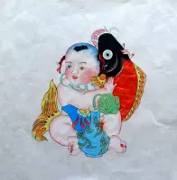 Tianjin Yangliu Youth Painting Ping ruyi 33x33cm Живопись сердце