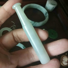 Мундштук 古玩古董玉雕玉器收藏 包邮清代老和田玉烟嘴全品保老真5