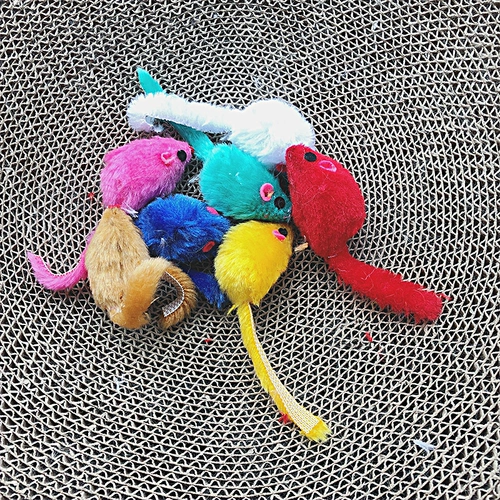 Кошка, игрушка, маленькая мыши дразнящая кошка с твердым цветом плюшевой моделирование мыши и поддельные котенок котенка котенок -хе -хи -кошки кошки