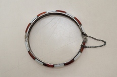 Орнамент vtg 1910s沙皇末期古董俄罗斯84纯银珐琅开口手镯