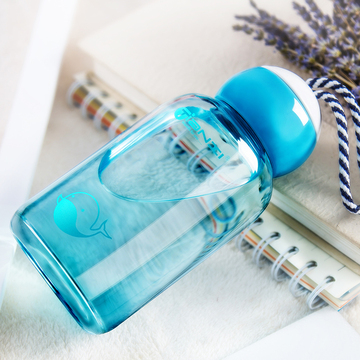 天喜玻璃杯便携水杯创意防漏茶杯儿童女随手杯子学生带盖可爱水瓶