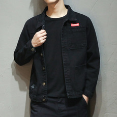 Джинсовая рубашка oboy春秋季男士牛仔外套韩版潮流时尚休闲夹克宽松百搭学生上衣潮 Other