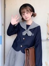 Школьная форма jk制服原创设计 附阳高千鸟格西式水手服
