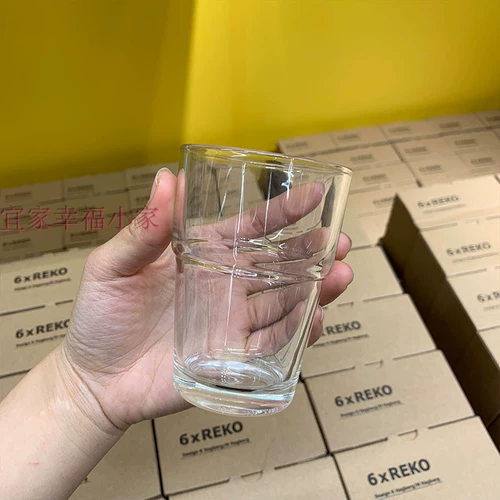 Ikea, прозрачная стеклянная чайная чашка, бокал, стакан, комплект, 6 шт