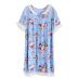 Cotton lụa nightdress nữ mùa hè phần mỏng Hàn Quốc ngắn tay cotton lụa nhỏ màu xanh lá cây hoa đồ ngủ cotton lụa nightdress nhà dịch vụ ăn mặc đầm cho người lớn tuổi Đêm đầm