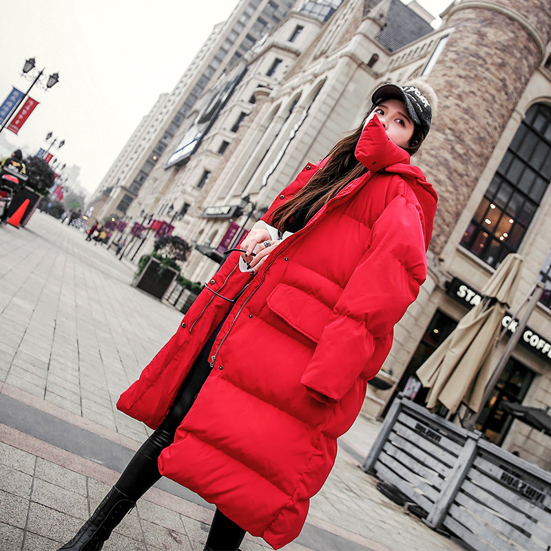 Chống mùa bông quần áo của phụ nữ đầu gối phần dài bánh mì quần áo mùa đông dày xuống bông áo khoác giảm giá giải phóng mặt bằng bông áo phụ nữ quần áo