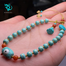 Украшения на руку 湖北原产地绿松石diy配饰耳钉 圆珠单珠佛珠散珠锁骨珠配饰小侧挂