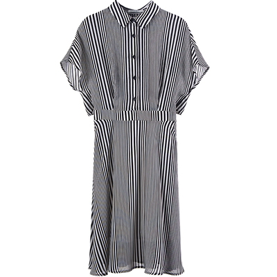 [Giá mới 99 nhân dân tệ] 2018 mùa hè ol ngắn tay dài váy voan một từ váy sọc áo đầm nữ đầm maxi Sản phẩm HOT