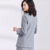 [New giá 179 nhân dân tệ] 2018 phụ nữ mới của mùa xuân áo khoác khí màu xám dài tay giản dị phù hợp với nhỏ phù hợp với các kiểu đầm đẹp Business Suit