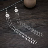 Серьги из жемчуга, клипсы, универсальный аксессуар с кисточками, ханьфу, декор