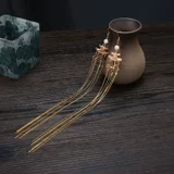 Серьги из жемчуга, клипсы, универсальный аксессуар с кисточками, ханьфу, декор
