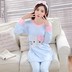 Mùa hè sau sinh tháng quần áo phần mỏng mùa xuân và mùa hè mẫu cotton dài tay cho con bú mẹ dịch vụ tại nhà phụ nữ mang thai Bộ đồ ngủ mùa hè phù hợp với - Giải trí mặc / Mum mặc bộ sau sinh vải lanh Giải trí mặc / Mum mặc