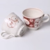 2 Nhật Bản nhập khẩu gốm đánh dấu cốc để tách cặp cốc cà phê bằng gỗ hộp quà tặng vẽ tay hoạt hình cốc uống - Tách Tách
